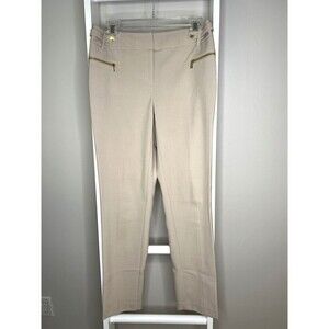 Calvin Klein Pants Womens 4 Beige Classic Fit Straight Leg Work with Gold Zipper